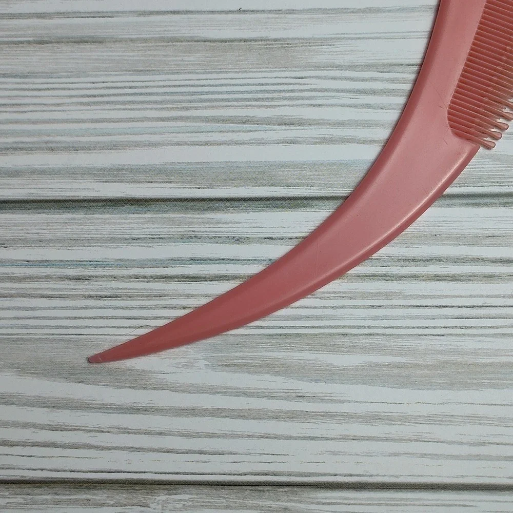 Vintage Tip-Top‎ Unbreakable Swirl Styler Pink Nylon Rat Tail Teasing Hair Comb